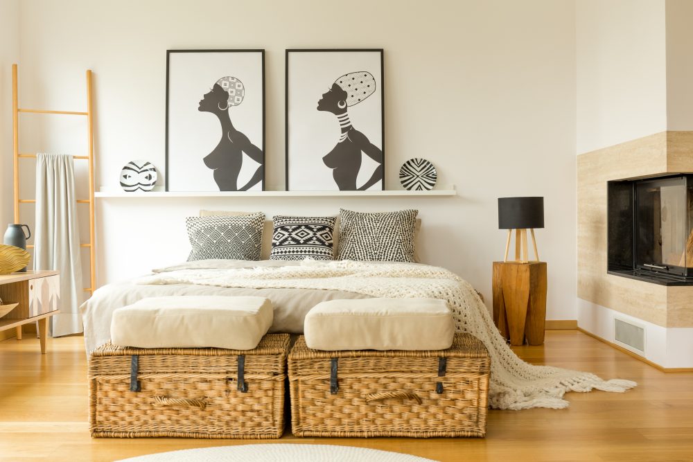 End of bed storage baskets