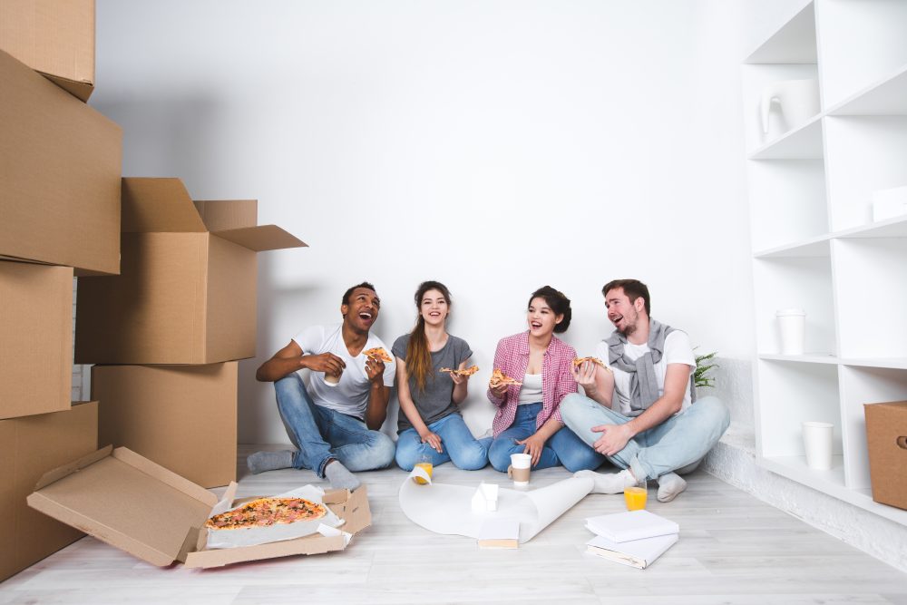 Friends sitting on the floor