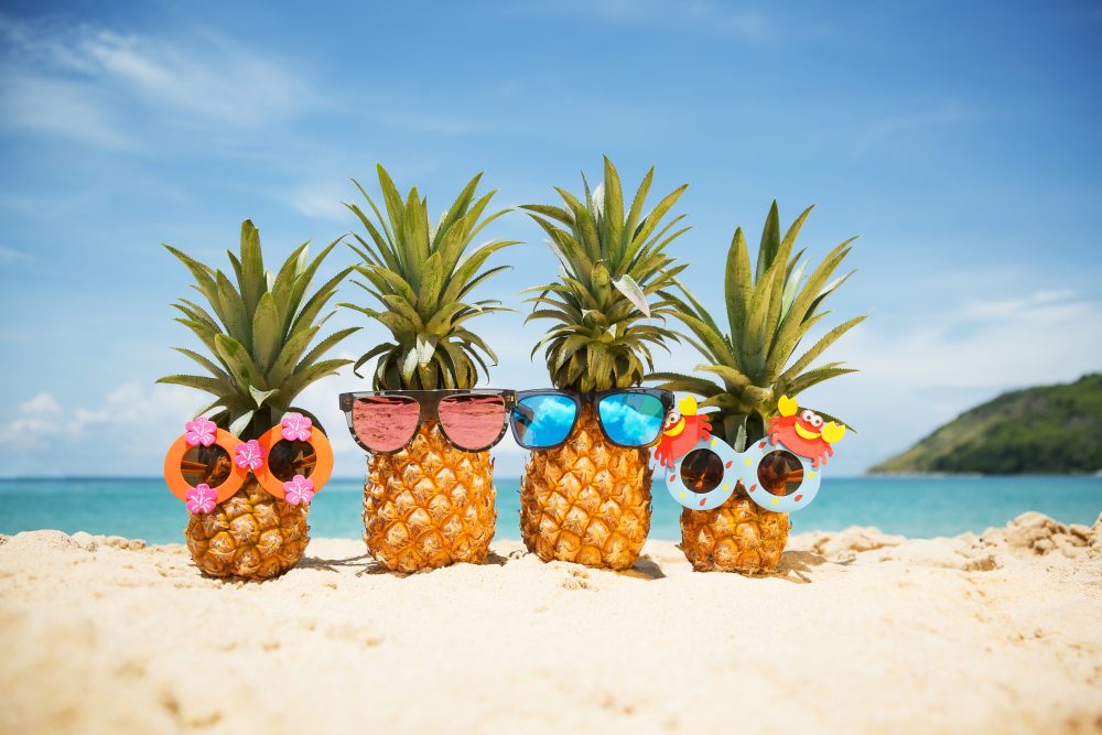 Pineapples on the beach